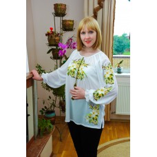 Embroidered blouse "White Lilly Mood"